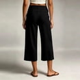 thumbnail image 4 of Linen Pants Women Petite High Waisted Wide Leg Trendy Culottes Summer 2026 Casual Vacation Trousers with Pockets Gray S, 4 of 7