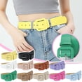 thumbnail image 4 of Women Leather Belt Candy Color Fashion Square Buckle Belt Ladies Belt for Jeans Pants Dresses White, 4 of 4