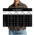 thumbnail image 2 of Men Lightweight Checkered Gingham Long Sleeve Button Front Shirt Regular Fit Stretch Lapel Collar Machine Washable Office Work Casual Outdoor Fall Wear Collection 3XL, 2 of 6