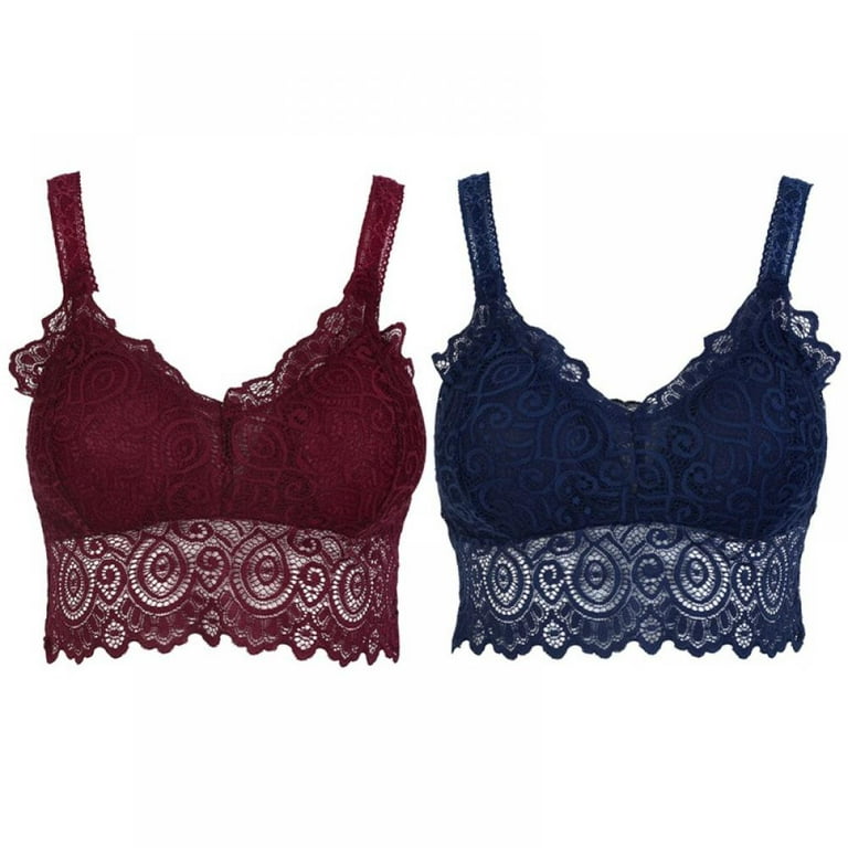 Women's Lace Lingerie V Neck Crochet Bralette Bra Crop Top Floral