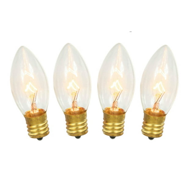 Pack de 4 Ampoules de Remplacement Transparentes Scintillantes C9 Christmas