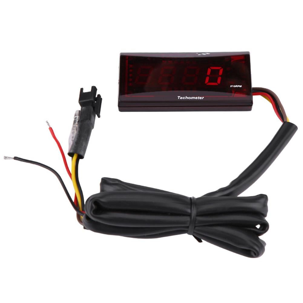 Motorcycle LED Digital Tachometer Speed Meter RPM Tester DC 8-18V for Honda Yamaha Kawasaki Color : Blue