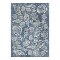Mainstays 5' x 7' Blue Seashell Outdoor Rug