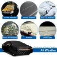 thumbnail image 4 of For Toyota Prius 2001-2024 Car Cover upgraded Waterproof Full Exterior Cover Outdoor Anti-UV Rain Snowproof All Weather Black, 4 of 10
