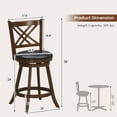 thumbnail image 3 of Gymax 360° Swivel Barstools Set of 4 24'' Counter Height Bar Chairs with Back & Footrest, 3 of 10