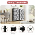 thumbnail image 7 of Sybels Custom Printed 4 Drawer Fabric Dresser, Storage Tower with Steel Frame & Wood Top, Monochrome Floral Pattern for Bedroom, Closet, Hallway, Gray, 7 of 7