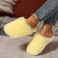 thumbnail image 6 of Bkhluea Fuzzy Faux Fur Slippers Women's Fluffy Long Hair Faux Fur Slip on Slides Fluffy Outdoor Flat Slippers Non-Slip Warm Home Slide Shoes, 6 of 7