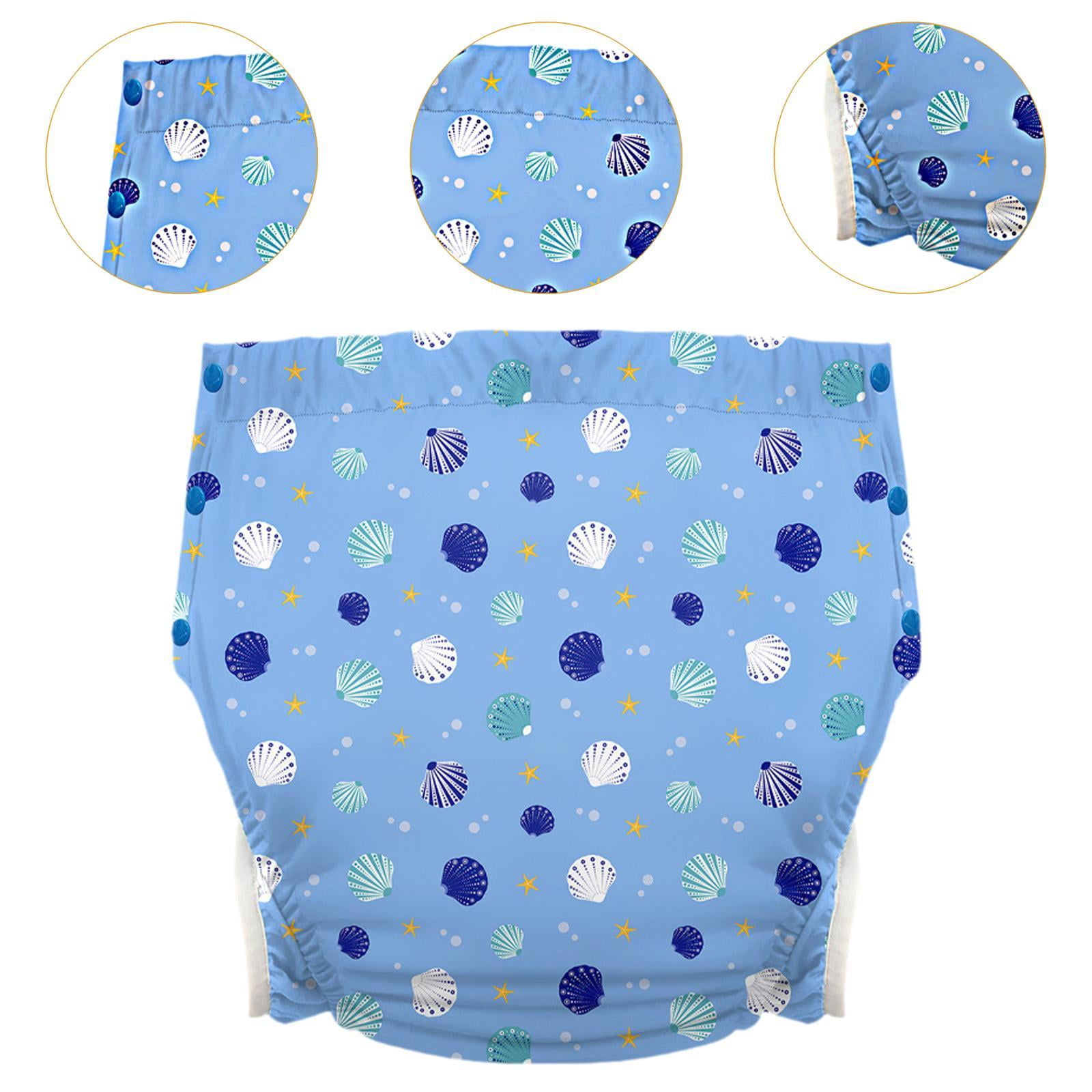 Wswqop Adults Cloth Diaper Care Triangle Pant Soft Adjustable Buckle Side Leakproof for Blue