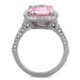 thumbnail image 3 of Luxe Jewelry Designs Women's Stainless Steel Halo Engagement Ring with Rose Cubic Zirconia - Size 7, 3 of 4