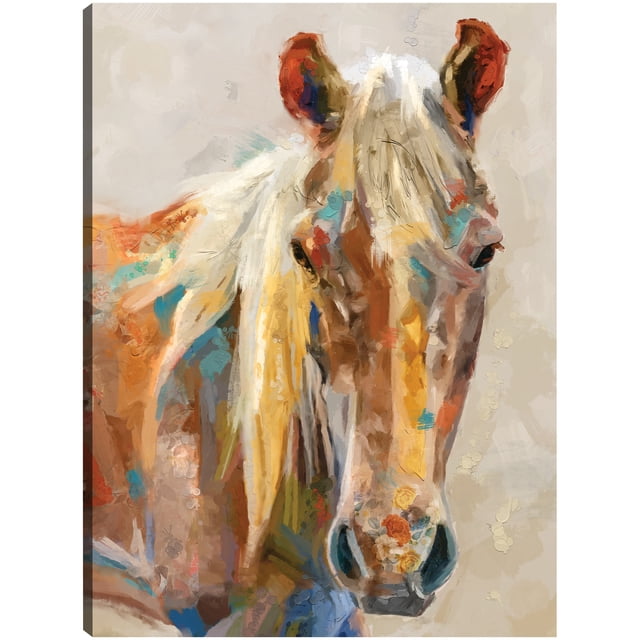 Cuadro Decorativo - Retrato equino Jr Impresión en canvas, estrechado.