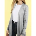 thumbnail image 4 of Made by Johnny Women's Casual Soft Drape Open Front Lightweight Long Sleeve Cardigan XL HEATHER_GREY, 4 of 6