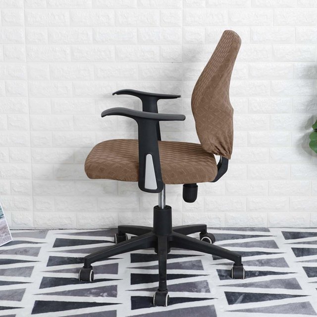 Funda para silla de oficina, fundas para silla elásticas a prueba de aceite, lavables, a prueba de polvo, estirables, funda Universal para silla de es , Soledad Cubierta de asiento