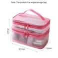 thumbnail image 2 of 1 bolsa de lavado multifuncional y simple, bolsa de red de maquillaje portátil y de gran capacidad, color rosa, 2 of 5