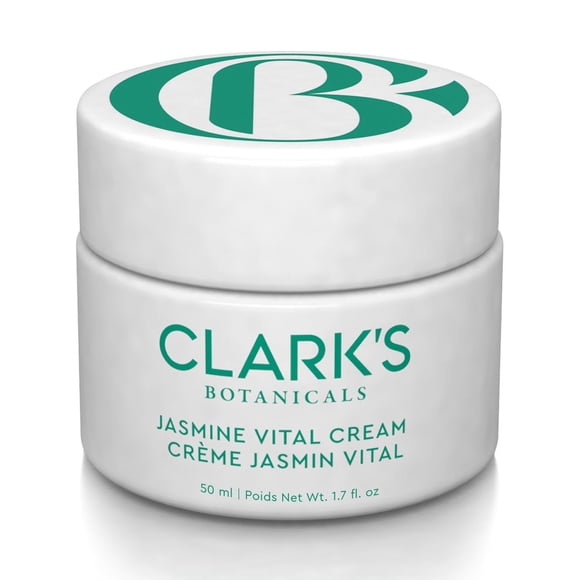 Clark's Botanicals Jasmine Vital Healing Serum: Suero facial con niacinamida, algas, caléndula y jazmín calmante, suaviza y revitaliza el estrés, 1.7 oz