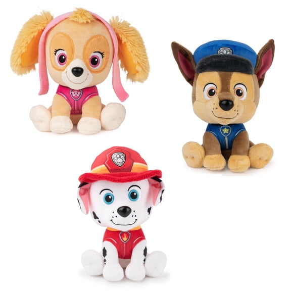 Paw Patrol Plush Bundle of 3, 6 inch Marshall, Chase and Skye