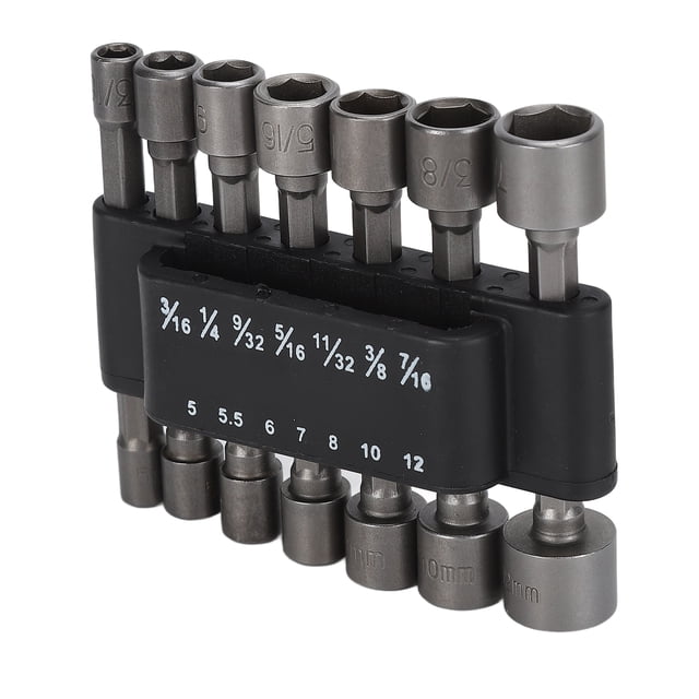 14 Piezas Brocas para Destornillador de Tuercas Eléctricas Eujgoov Adaptador de Brocas de Vástago Hexagonal de 1/4 Pulgada con Base de Almacenamiento para Destornillador ANGGREK Otros