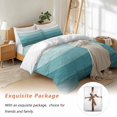 thumbnail image 7 of Rustic Stripes Bedding Duvet Cover Set Queen Size 4 Pieces Aqua Gradient Farmhouse Wood Grain Bedding Set with Zipper Closure, 1 Comforter Cover 90x92 Inches 1 Flat Sheet & 2 Pillow Cases, 7 of 7