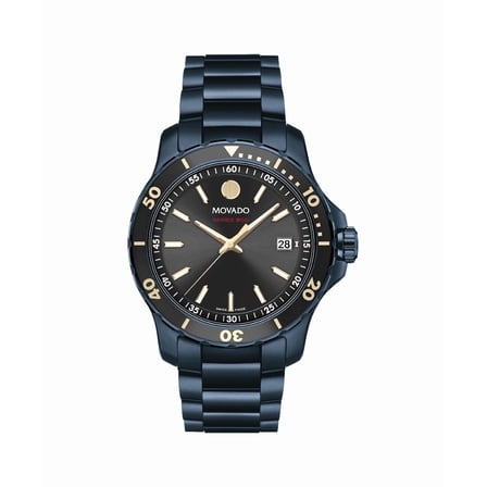 Movado  Series 800 Black Dial Blue Steel Unisex Watch 2600160