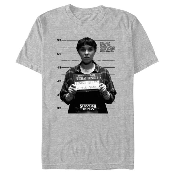 Netflix Men's Stranger Things Eleven Mugshot Graphic T-Shirt