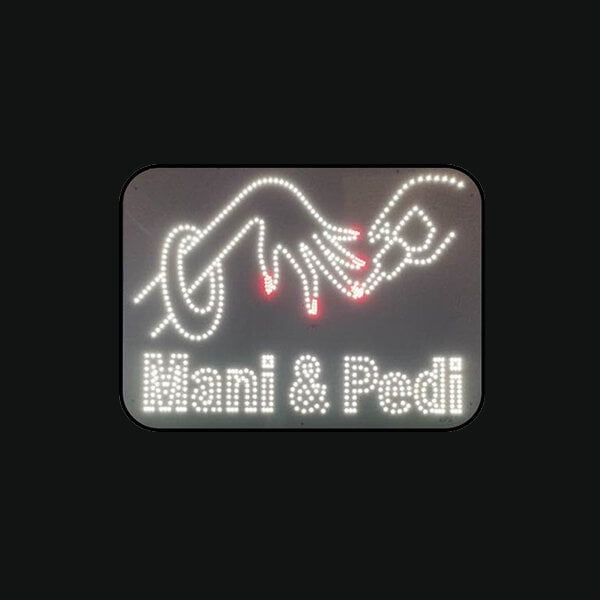 18 X24 Outdoor Led Business Open Sign Mani Pedi SIGN With Picture 