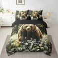thumbnail image 2 of Manfei Wild Bear Bedding Comforter Set 7 Pieces, Jungle Wildlife Queen Bedding Sets, Chic Daisy Blossom Queen Sheet Sets, Breathable Home Decor, 2 of 8