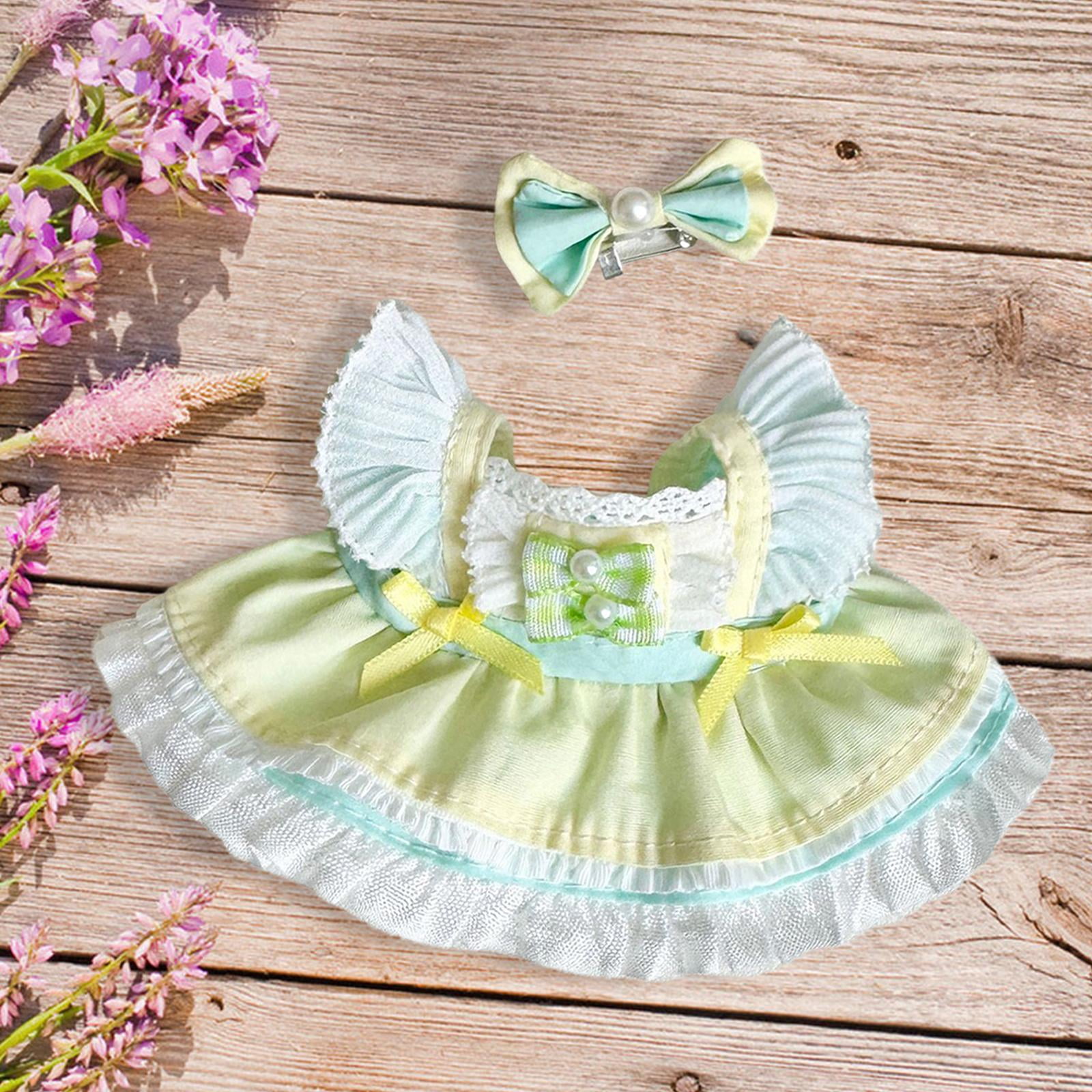 Ropa Para Muñeca De 17 Cm: 8 Piezas De Conjunto Verde Con Zapatos Y Perchas, Ideal Para Peluches, Regalo Para Niños Y Niñas (muñeca No Incluida)