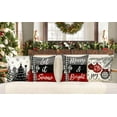 thumbnail image 2 of Christmas Throw Pillow Covers 18 x 18 Inch Set of 4, Xmas Tree Winter Farmhouse Holiday Merry Bright Cushion Case for Home Couch Decoration S23C23, 2 of 4