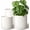 White 12/10/8 Inch, variant on Cylinder Pots 12/10/8 Inch Set of 3, Modern Round Planters with Drainage Holes and Saucers, Durable Plastic Flower Pots, White
