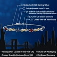 thumbnail image 2 of Gem Stone King 2.16 Ct Red Rhodolite Garnet Blue Sapphire 925 Silver and 10K Yellow Gold Lab Grown Diamond Infinity Bracelet for Women Mother's Mom Wife Her, Fully Adjustable up to 7.5 inch), 2 of 6