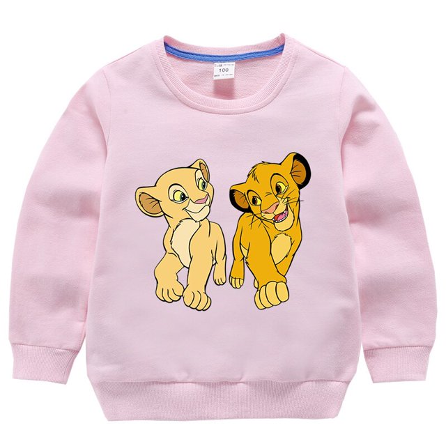The King Lion Simba Cartoon Printed Autumn Kids Clothes Disney Sweatshirts Teenagers Boys Pullover Outfits Children Clothing140(7T-8T) Gao Jinjia LED