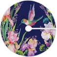 thumbnail image 1 of FMSHPON Hummingbird Iris Flower Xmas Christmas Tree Skirt Stand Mat for Holiday Party Decoration Indoor Outdoor 36 inches, 1 of 6