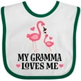 thumbnail image 3 of Inktastic Gramma Loves Me Girl Flamingo Girls Baby Bib, 3 of 4