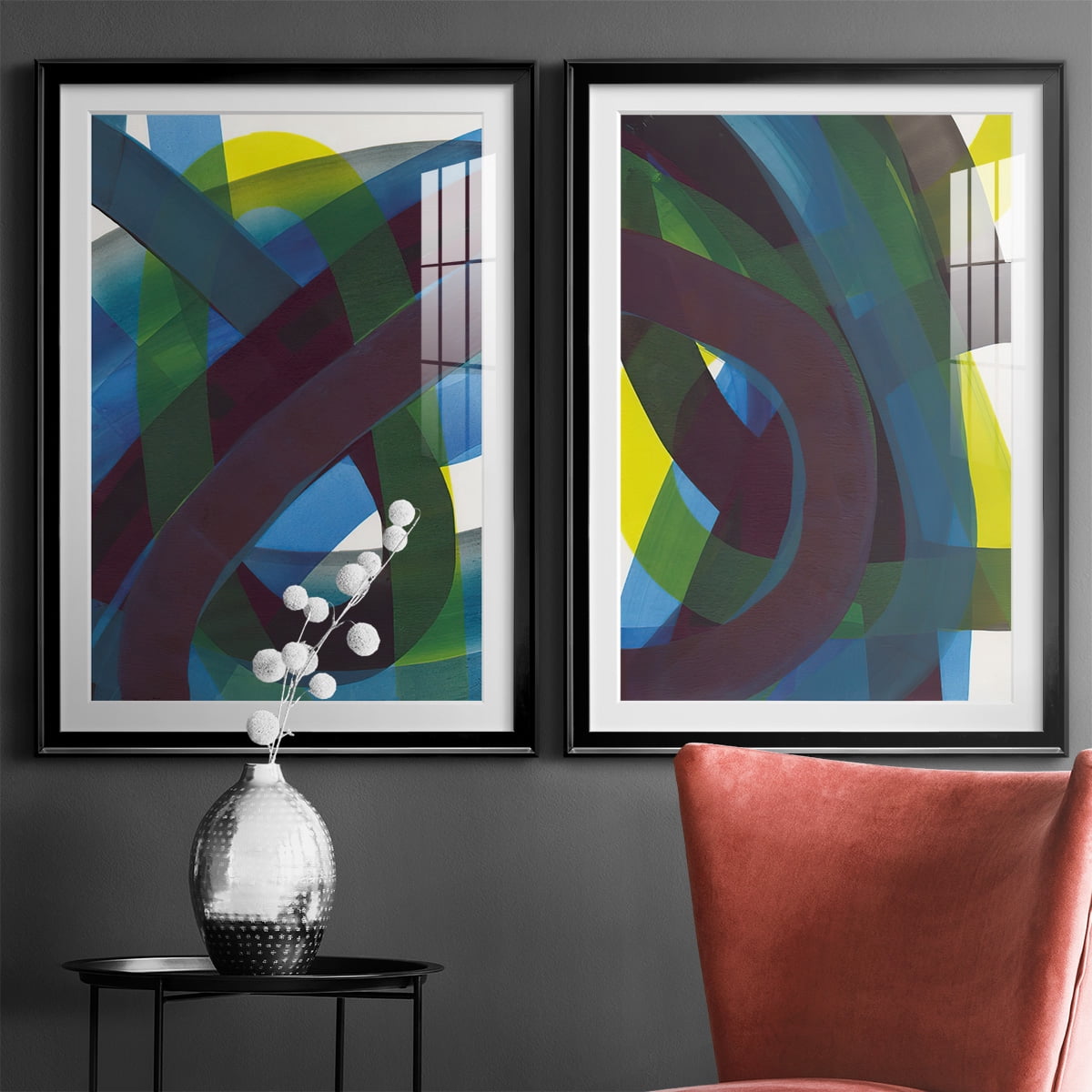 Wexford Home Cool Network I Premium Framed Print, 30.5" x 42.5" - Ready to Hang, Black (Set of 2)