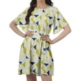 thumbnail image 5 of Moomaya Casual Summer Moss Georgette Bell Sleeves Womens Jewel Neck Sundresses, 5 of 6