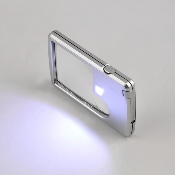88*57*9Mm Card-Style Led Magnifier With Light And Leather Case, 1 Set Card 1 Piece Led Magnifying Glass For Reading Crafts Hobbies Travel Daily Use