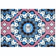 thumbnail image 1 of Metal Light Switch Plate Cover Mauve Blue Mandala Flower Tile Pattern MDL118, 1 of 13