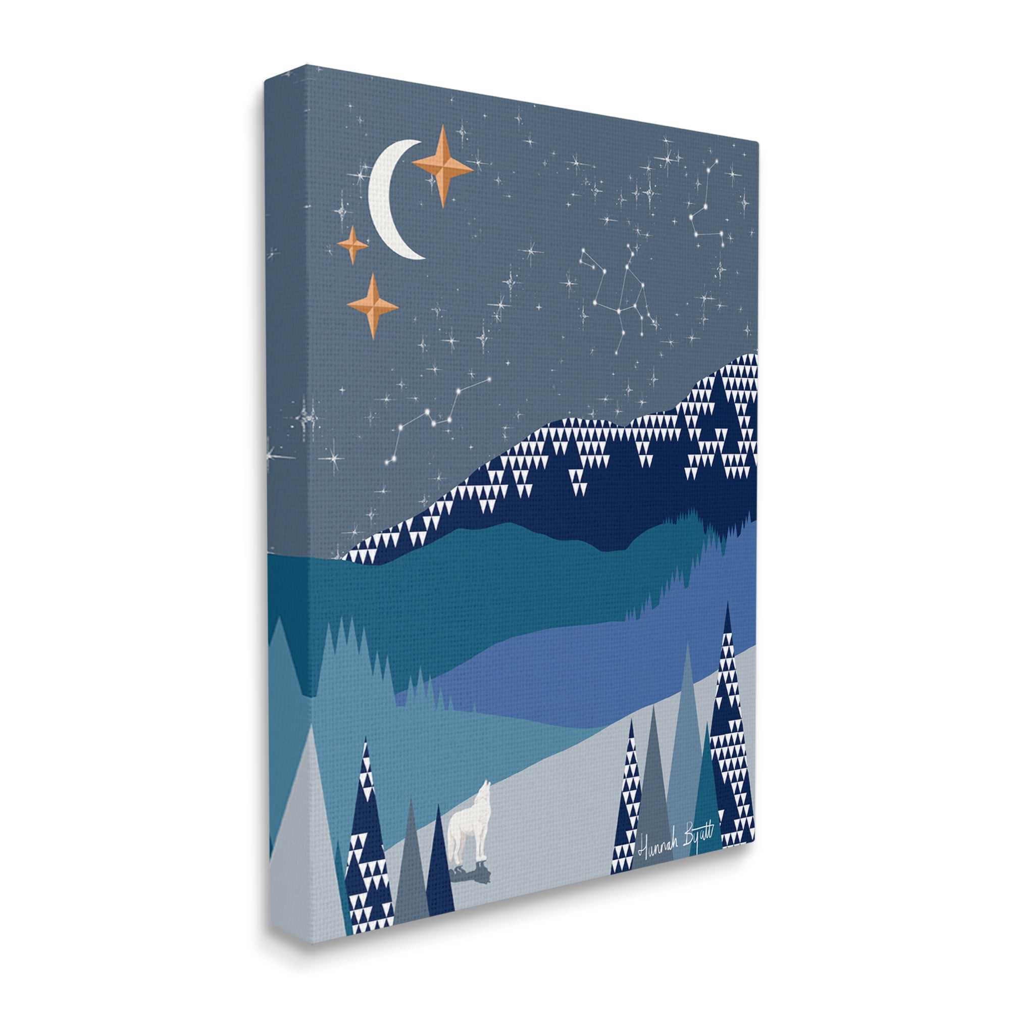 Stupell Industries Winter Night Landscape Holiday Painting Gallery Wrapped Canvas Print Wall Art, 30 x 40