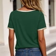 thumbnail image 6 of Tqcoqu Women's Metallic Trim T Shirt V Neck Short Sleeve Tee Casual Summer Tops,Green,Women's S-XXL, 6 of 7