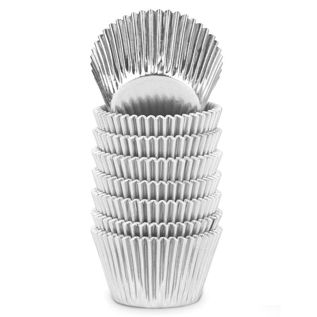 Gifbera Moldes Para Magdalenas Gigantes De Papel De Aluminio Plateado, Moldes Metálicos Para Hornear Muffins, 160 Unidades