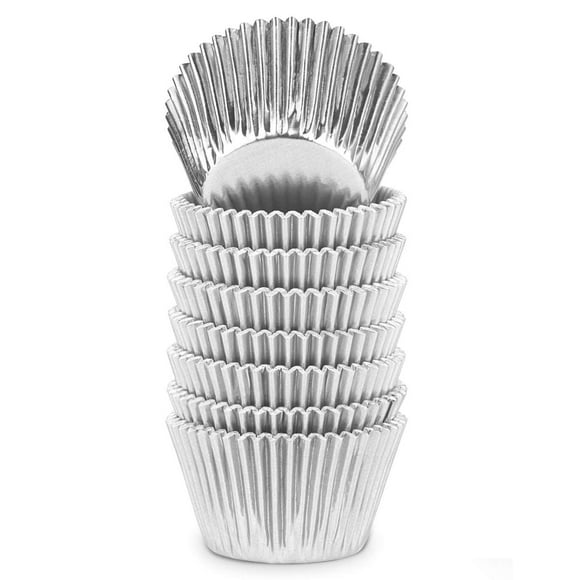 Gifbera Moldes Para Magdalenas Gigantes De Papel De Aluminio Plateado, Moldes Metálicos Para Hornear Muffins, 160 Unidades
