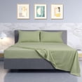 thumbnail image 3 of PiccoCasa 4 Pieces Bed Sheets Set with Flat Sheet, Fitted Sheet and 2 Pillowcases Olive Green Full, 3 of 6