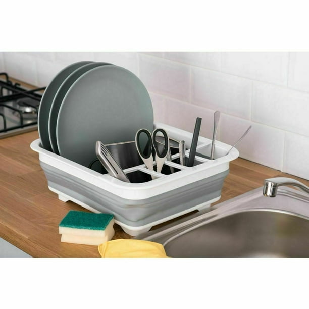Égouttoir à vaisselle pliable 2 couches - Égouttoir à vaisselle avec  égouttoir 