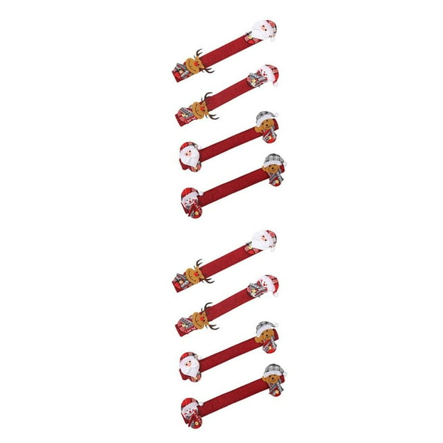 Transemion 4 Pcs Housses de Protection pour Poignée de Four à Micro-Ondes de Noël Housses de Protection de Noël Noël Réfrigérateur Cuisine Réfrigérateur Poignée de Porte Gants No.06 2Ensemble