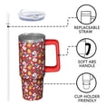 thumbnail image 3 of 30oz Holiday Tumbler with Lid and Straw, Stainless Steel Cup with Handle Snowflakes Travel Coffee Mug, Xmas Gifts, 3 of 5
