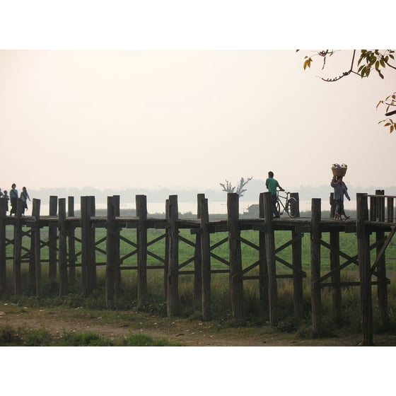 Peel N Stick Poster Of Mandalay Myanmar U Leg Bridge Poster - 