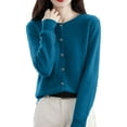 thumbnail image 7 of Resicozy Cardigan Sweaters for Women Lightweight Cozy Long Sleeve Tops Plus Size Warm Button Up Down Cardigan Sky Blue L, 7 of 7