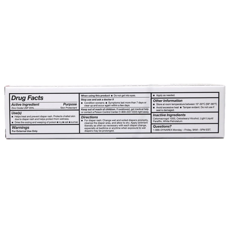 Dynarex 1190, Zinc Oxide Ointment, 1oz, Tube - Walmart.com