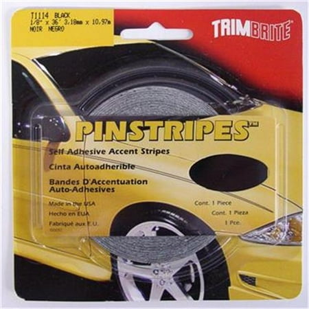 TRIMBRITE T1114 Pinstripe Tape, Black, 0.12 In. X 36