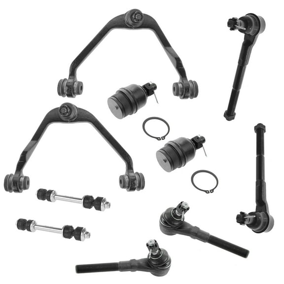 TRQ Control Arm Ball Joint Tie Rod End Sway Bar Link 10pc Suspension Set 2WD PSA59271