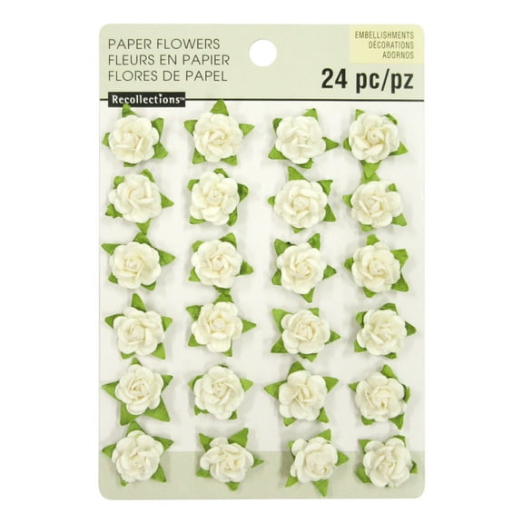 Recollections White Paper Rose Embellishments, 12 Packs: 24 ct. (288 total)